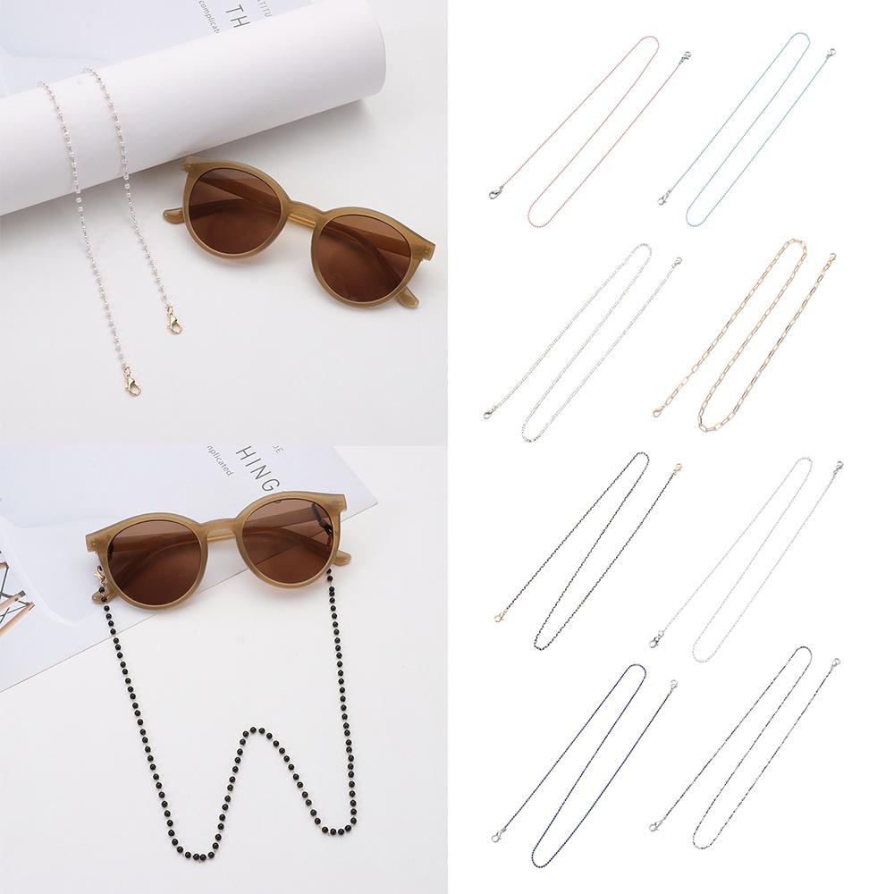 ROSE Dây Đeo Mắt Kính Xỏ Hạt Kim Loại Màu Đen Chống Trượt
