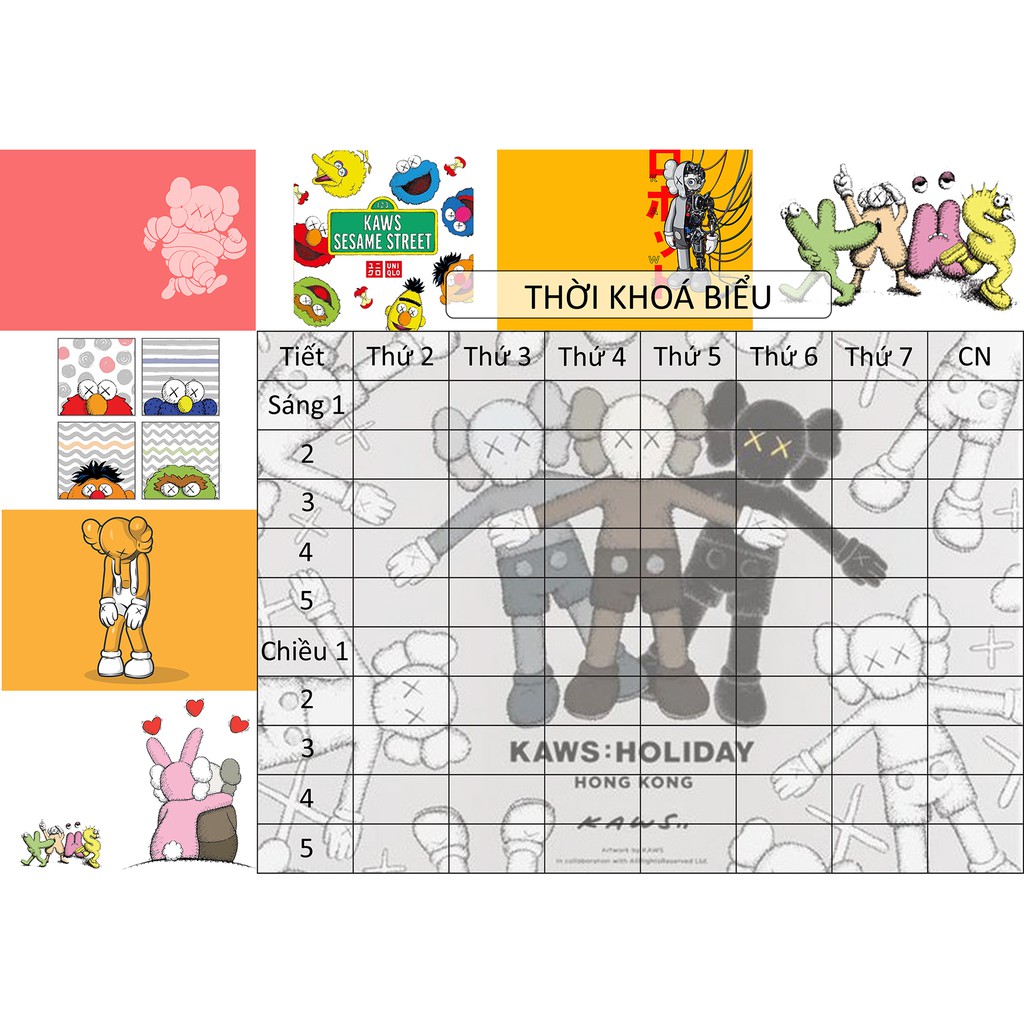 Thời Khoá Biểu kaws TKB34 khổ A5