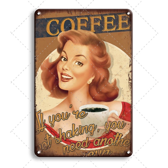 20x30cm Tranh thiếc Cafe trang trí quán ấn tượng, decor phá cách (phần 2)