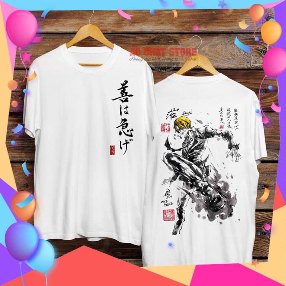 SALE- Áo Thun One Piece Sanji Thư Pháp Cực Ngầu Áo Phông Đảo Hải Tặc Sanji Đầu Bếp Mẫu Mới Đẹp OP105 -MILO STORE