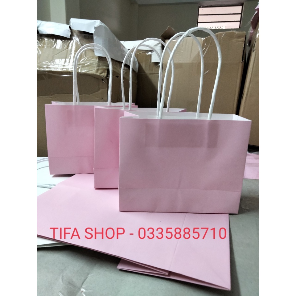 Sét 100 Túi giấy Kraft Nhật 15x12x5cm đựng son, mỹ phẩm mini có sẵn