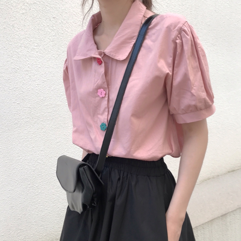 Áo Thun Tay Ngắn Màu Hồng Xinh Xắn Cho Nữ