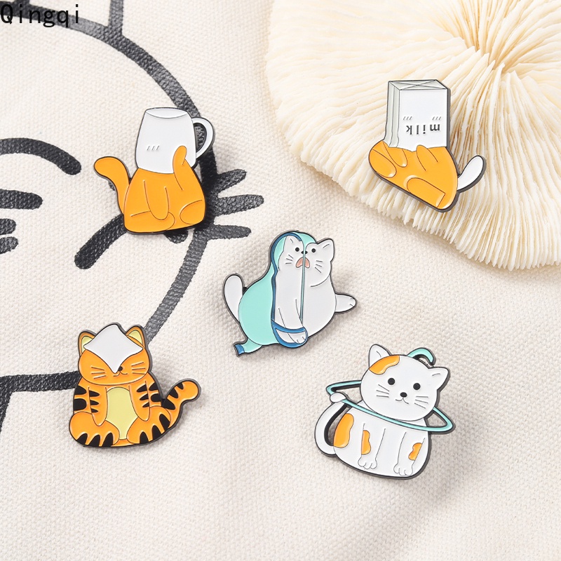 Ghim cài áo Miss Zoe hình mèo hoạt hình dễ thương vui nhộn thích hợp làm quà tặng cho bạn bè