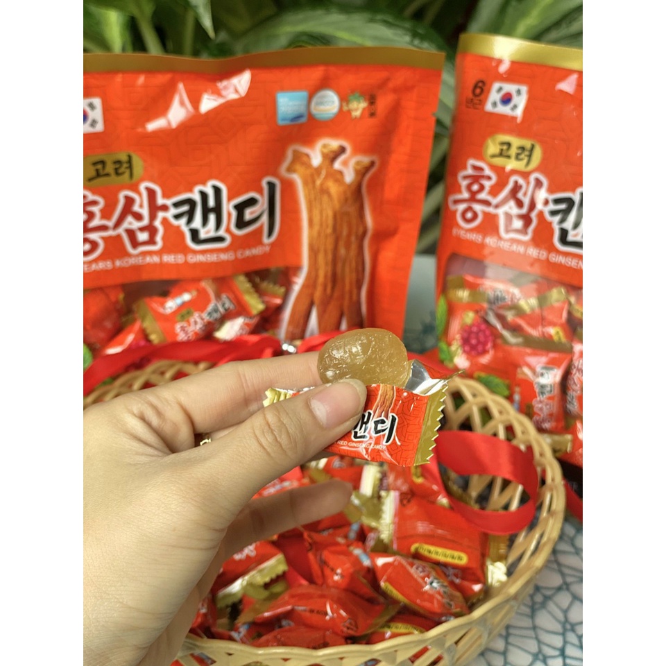 Kẹo Sâm Hàn Quốc 200g, Giúp thư giãn, sảng khoái tinh thần, thơm miệng, thích hợp làm quà tặng cho người thân, bạn bè