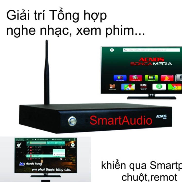 Đầu Mini Karaoke Wifi độ nét cao Acnos KM6, ổ cứng 2TB, Đen