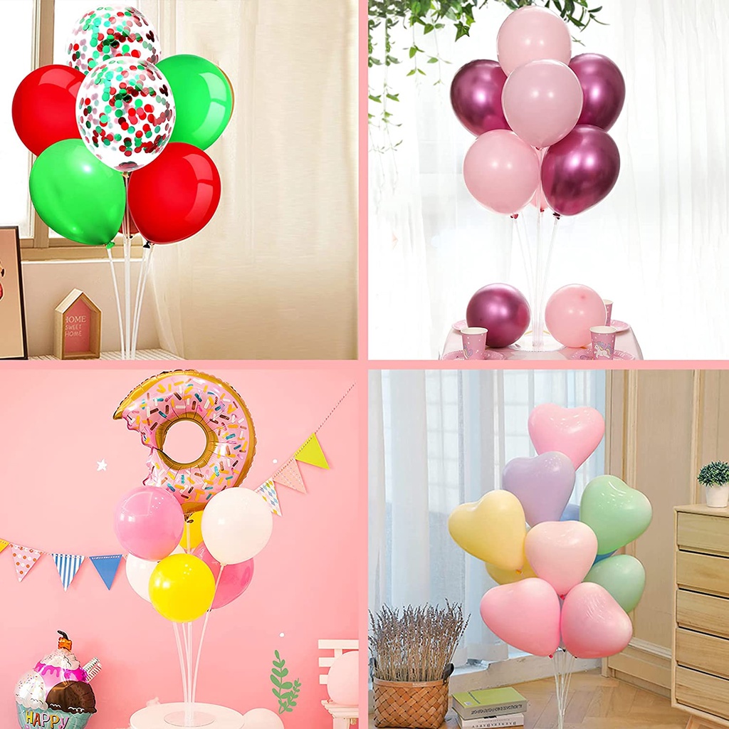 Bộ 4 Giá Đỡ Bong Bóng Màu Trong Suốt Có Thể Tái Sử Dụng Dùng Trang Trí Tiệc Sinh Nhật/Tiệc Cưới