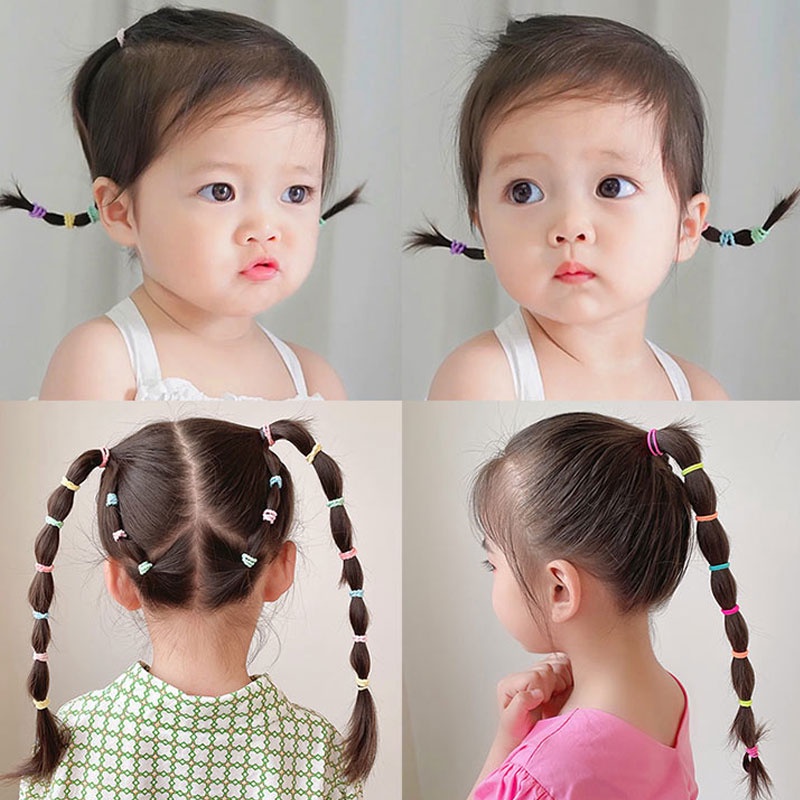 Dây Buộc Tóc Cao Su Màu Sắc Xinh Xắn Cho Bé Gái