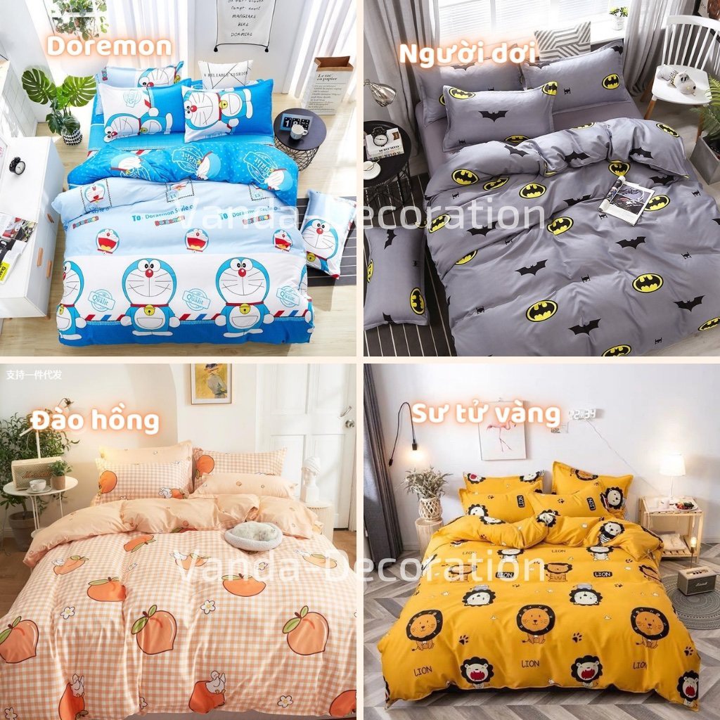 Bộ vỏ chăn ga gối VANDA Chất Cotton Poly nhiều họa tiết INBOX chọn mẫu | BigBuy360 - bigbuy360.vn