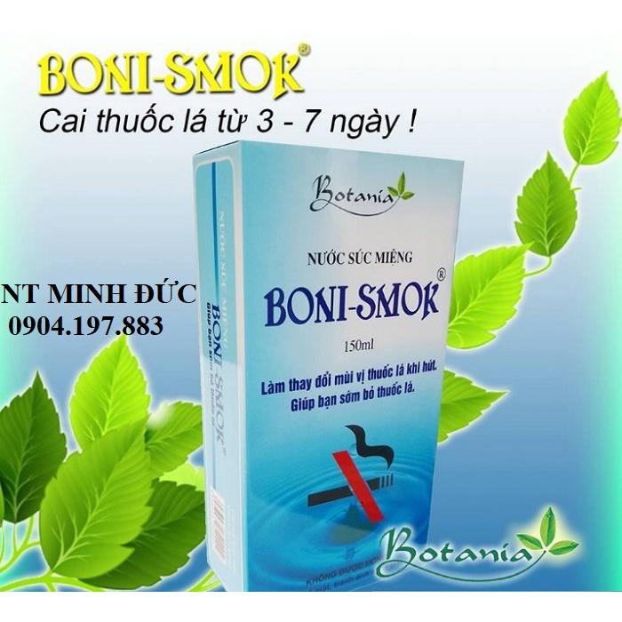 [CHÍNH HÃNG] Nước súc miệng cai thuốc lá Boni-Smok Boni Smoke Boni Smok 150ml/ 250ml