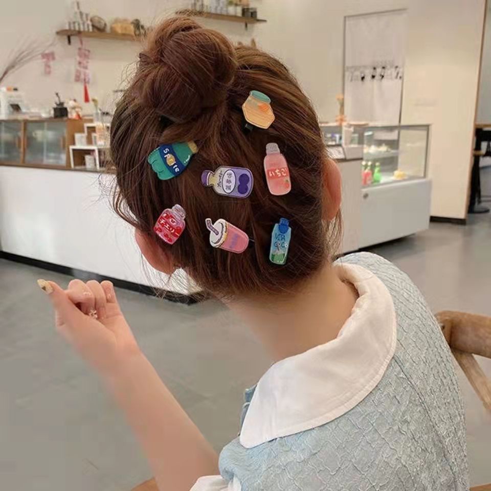Bộ Kẹp Tóc Họa Tiết Hoạt Hình Phong Cách Hàn Quốc Cho Bé Gái