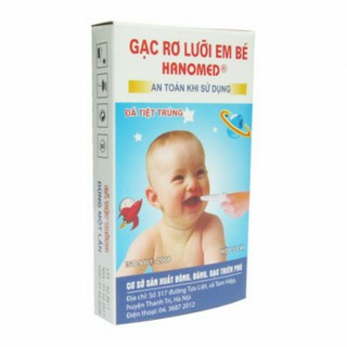 Set 10 Hộp Gạc Rơ Lưỡi Trẻ Em Hanomed 1 Hộp 5 Cái
