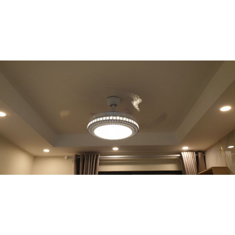 Quạt trần đèn giấu cánh 6 số, động cơ DC tiết kiệm điện, mẫu mã đa dạng