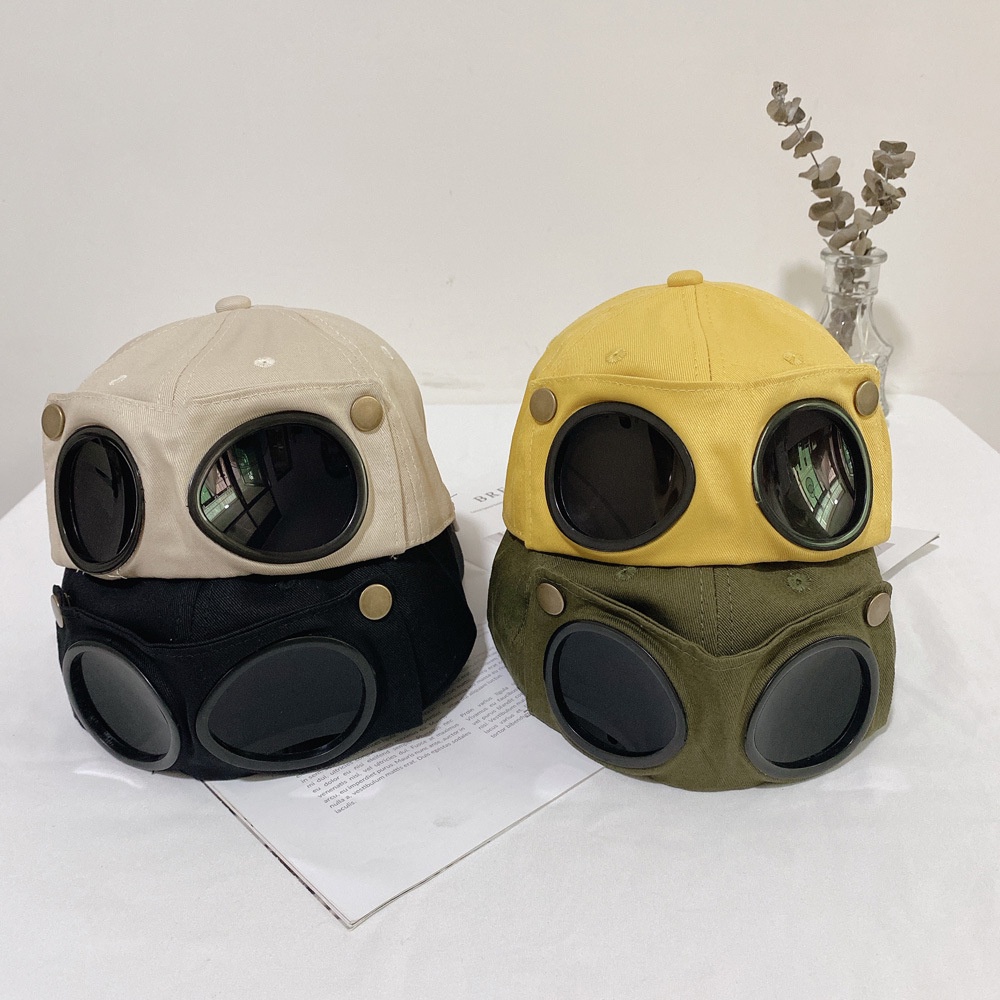 Mũ nón kaki lưỡi chai kèm kính phong cách Hàn Quốc