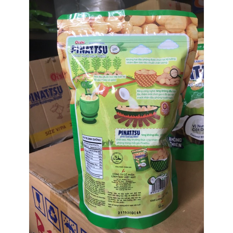 Đậu Phộng Oishi vị Nước Cốt Dừa/ vị Mực Cay gói 95Gr