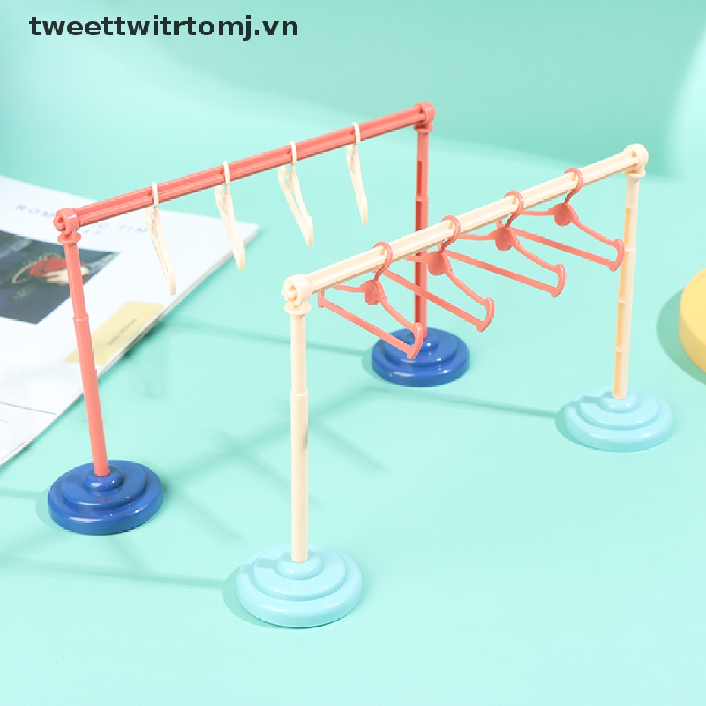 Giá phơi đồ/ 10 Móc treo quần áo búp bê tỉ lệ 1/ 6 1/ 8 1/ 12 dễ thương
