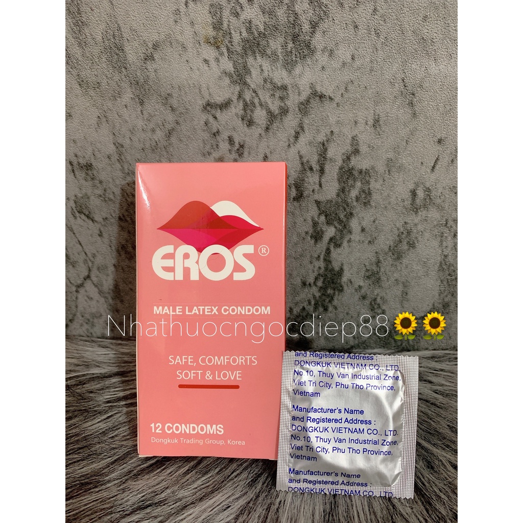 Bao Cao Su Siêu Mỏng Trơn EROS PREMIUM - Hộp 12 chiếc