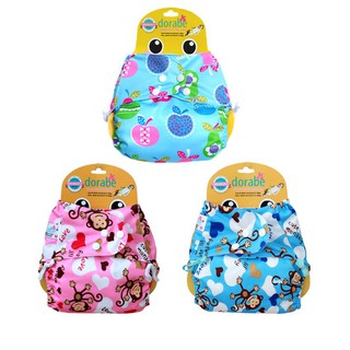 (Combo 3) Tã vải Dorabe size M cho trẻ 3-16kg Ban ngày (Gồm vỏ + lót) 10