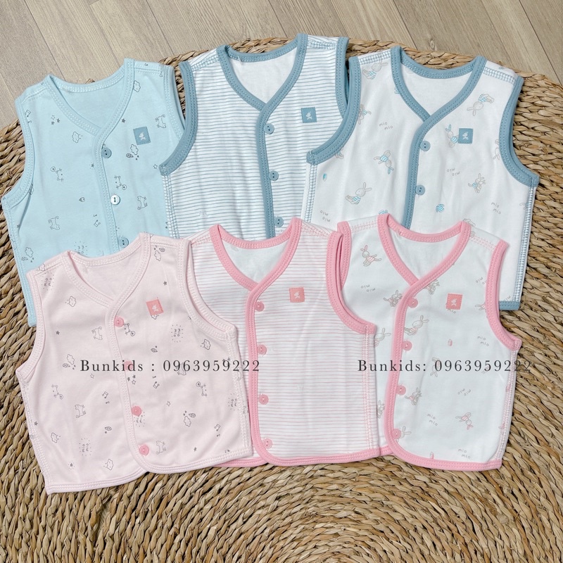 Gi lê sơ sinh Miomio cotton 2 lớp Mio ( Áo ghi lê gile sơ sinh )