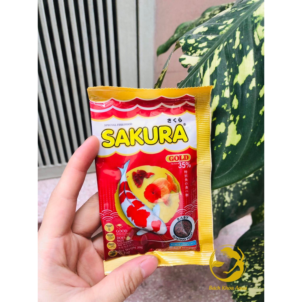 Thức ăn Sakura 35% hạt nổi cho cá cảnh vừa và nhỏ