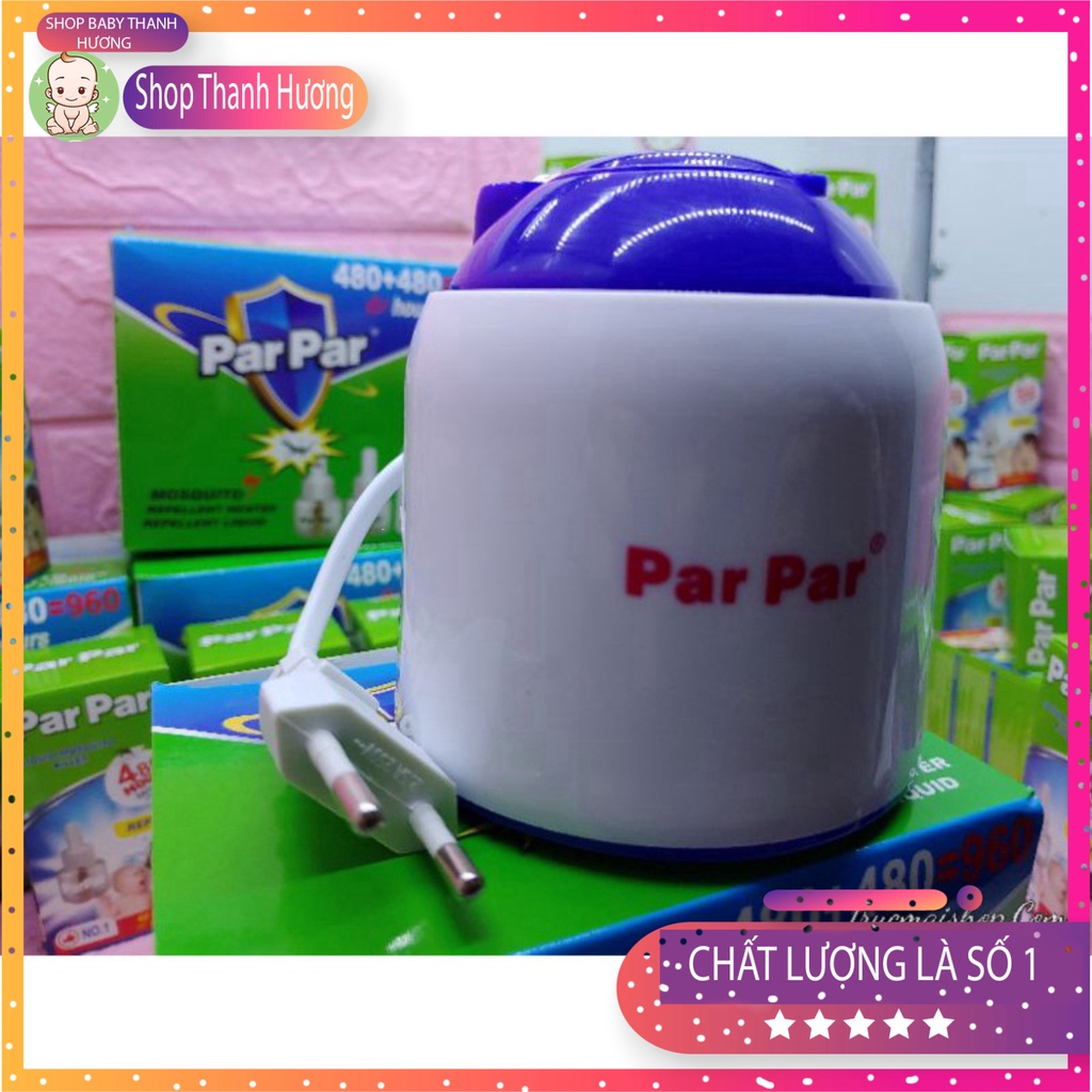 Máy Đuổi Muỗi PARPAR Kèm Tinh Dầu Đuổi Muỗi PARPAR Chính Hãng DÙNG TRONG 480H KHÔNG ĐỘC HẠI Shop baby Thanh Hương