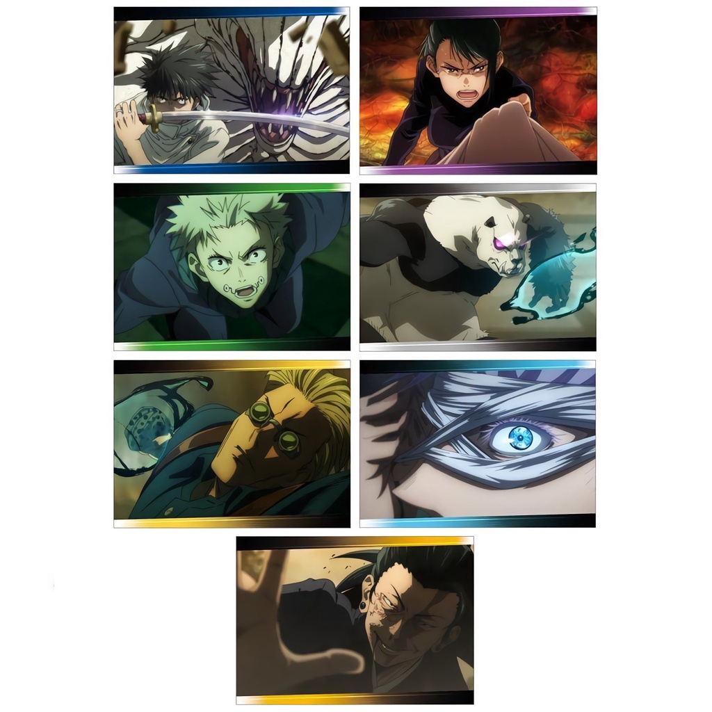 Ảnh card bo góc in hìnhJujutsu Kaisen Chú thuật hồi chiến XINH ĐẸP ver thẻ bo viền 5*8cm anime chibi