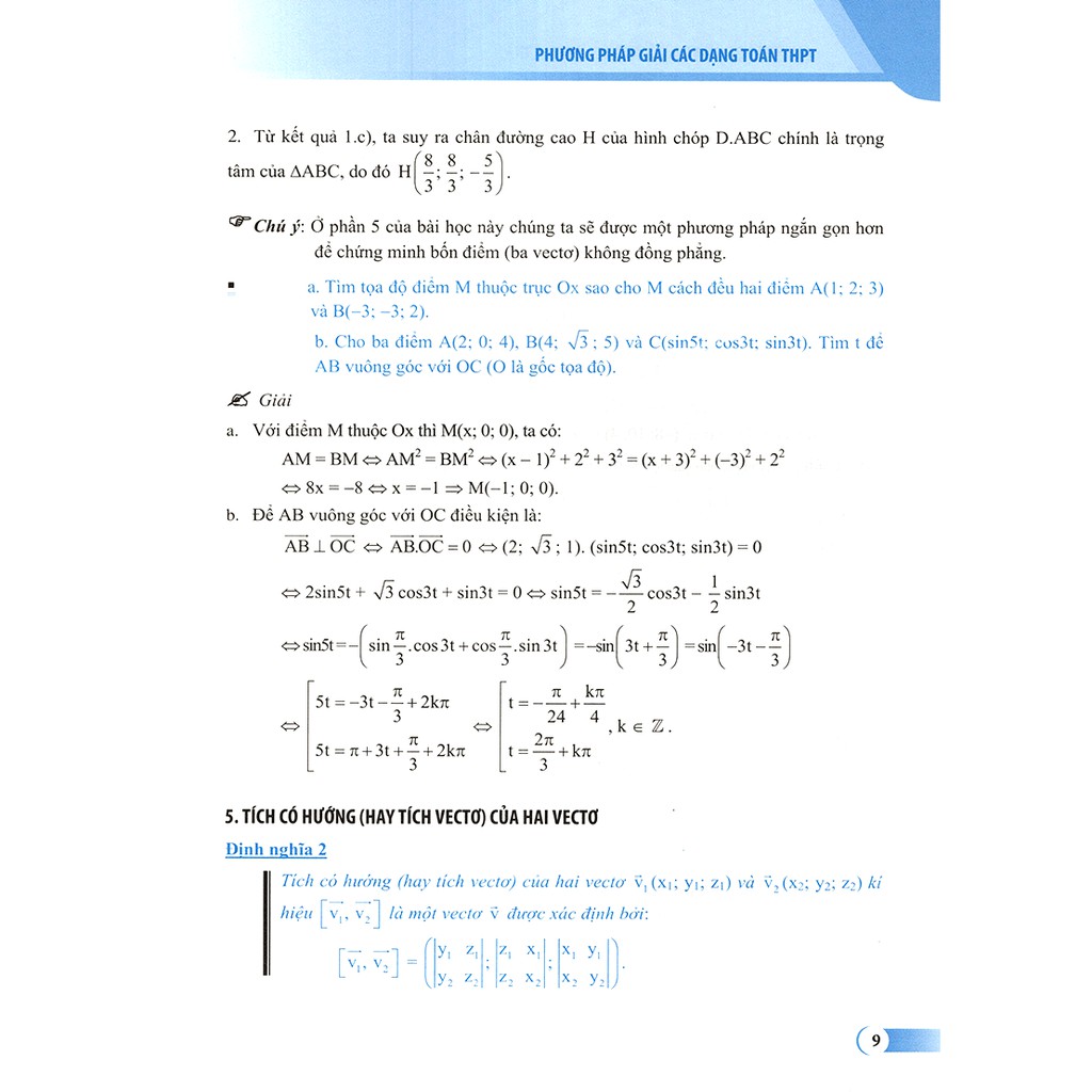 Sách: Phương Pháp Giải Các Dạng Toán THPT - Phương Pháp Tọa Độ Trong Không Gian