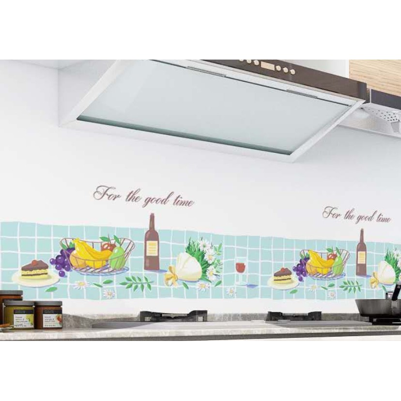 Decal giấy dán bếp tráng nhôm cách nhiệt FOR THE GOOD TIME khổ 60cm