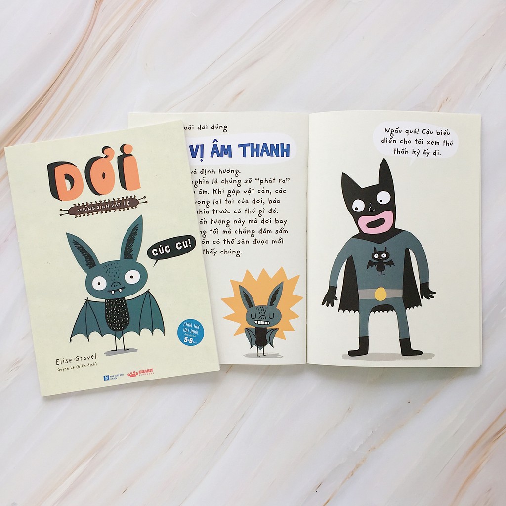 Sách - Những sinh vật í ẹ - Dơi - Nhận biết con vật cho bé - Khoa học vui nhộn - Crabit Kidbooks