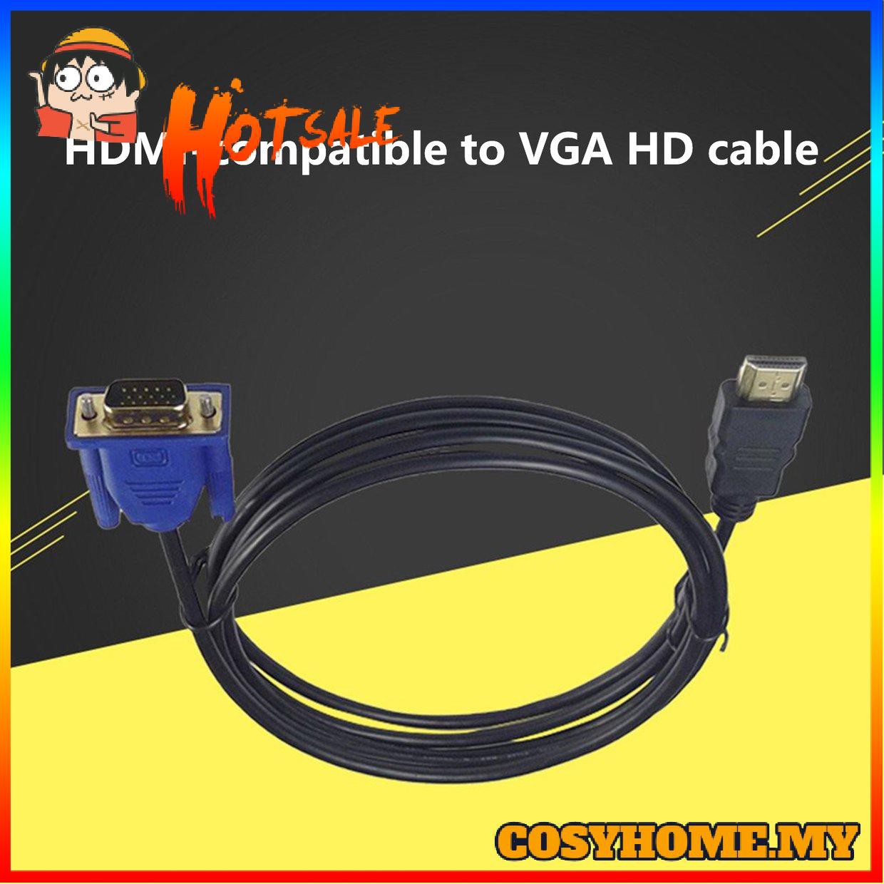 Dây Cáp Vga 1m Dạng Vòng Đôi Từ Tính Chống Sốc Chất Lượng Cao