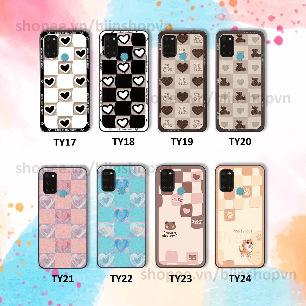 Ốp Realme C17 / 7i caro trái tim nhiều màu sắc, đầy cá tính, khẳng định phong cách