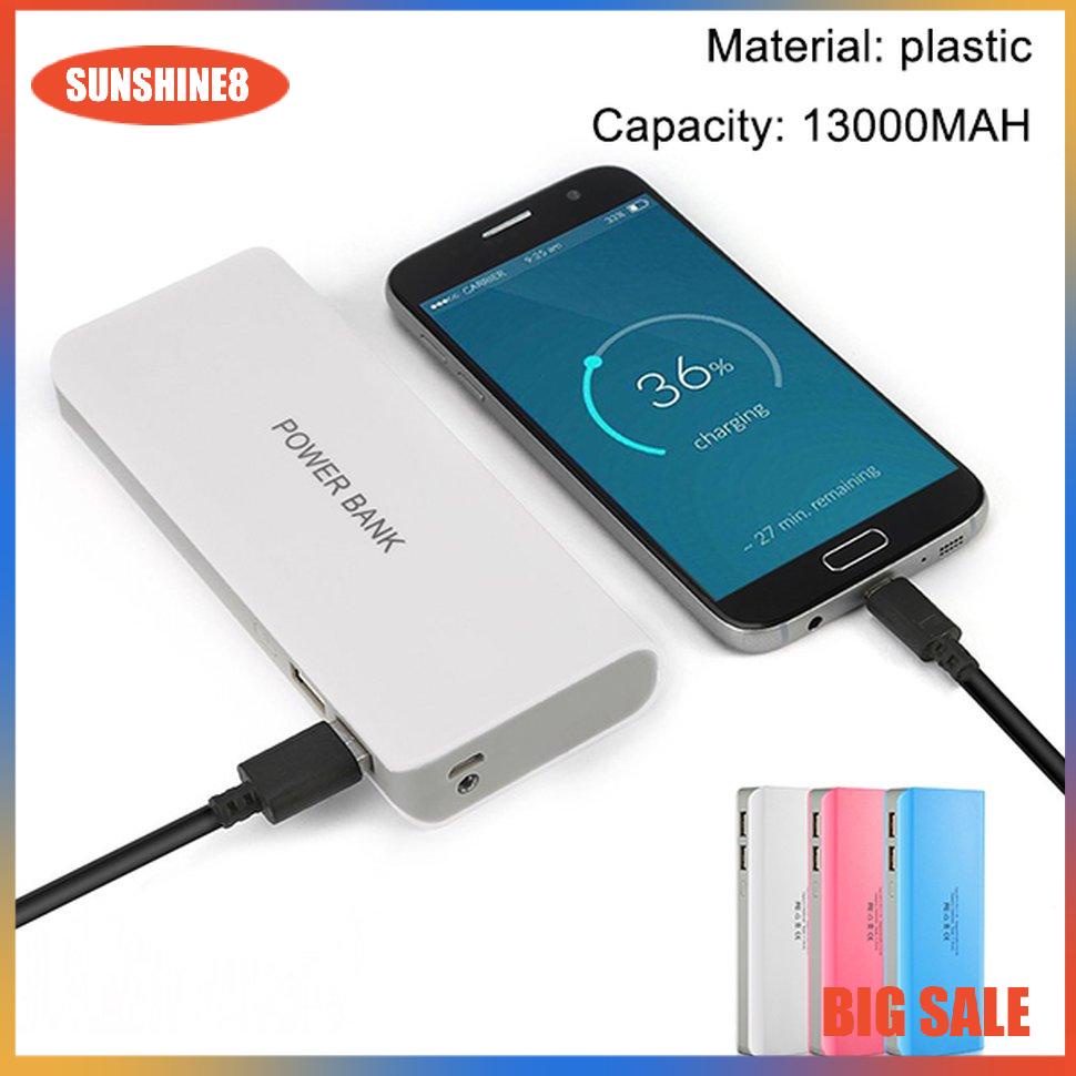 【SUN】[NEW]13000mah PowerBank Case Portable Mobile Phone Two USB Interface Charging Bank