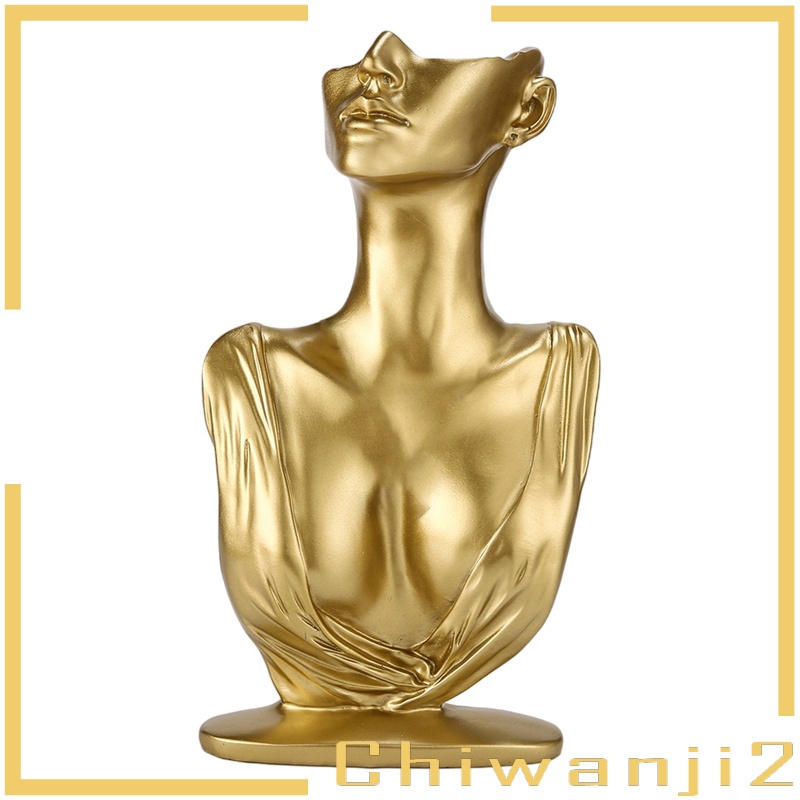 Mô Hình Đầu Ma Nơ Canh Màu Vàng Có Giá Đỡ Trưng Bày Trang Sức Chiwanji2