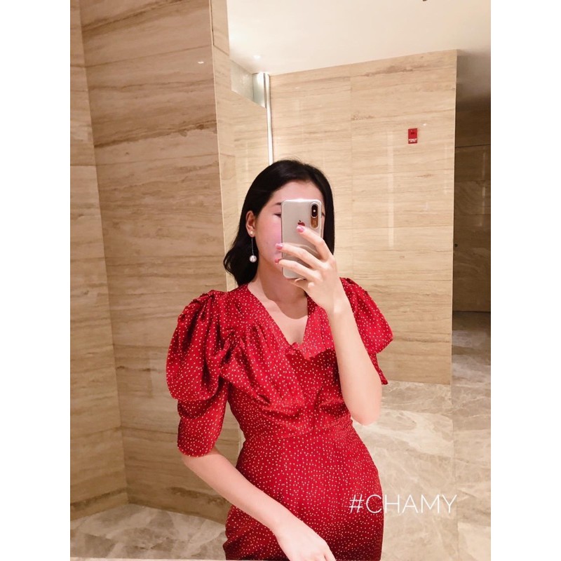 bán sỉ váy chấm bi đỏ cô