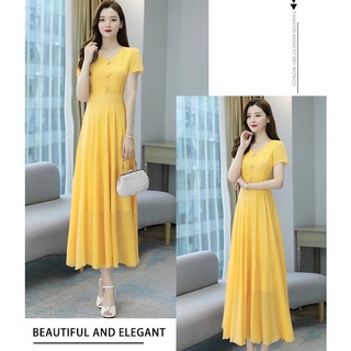 ĐẦM XÒE CỔ TIM ĐÍNH CƯỜM VÀNG