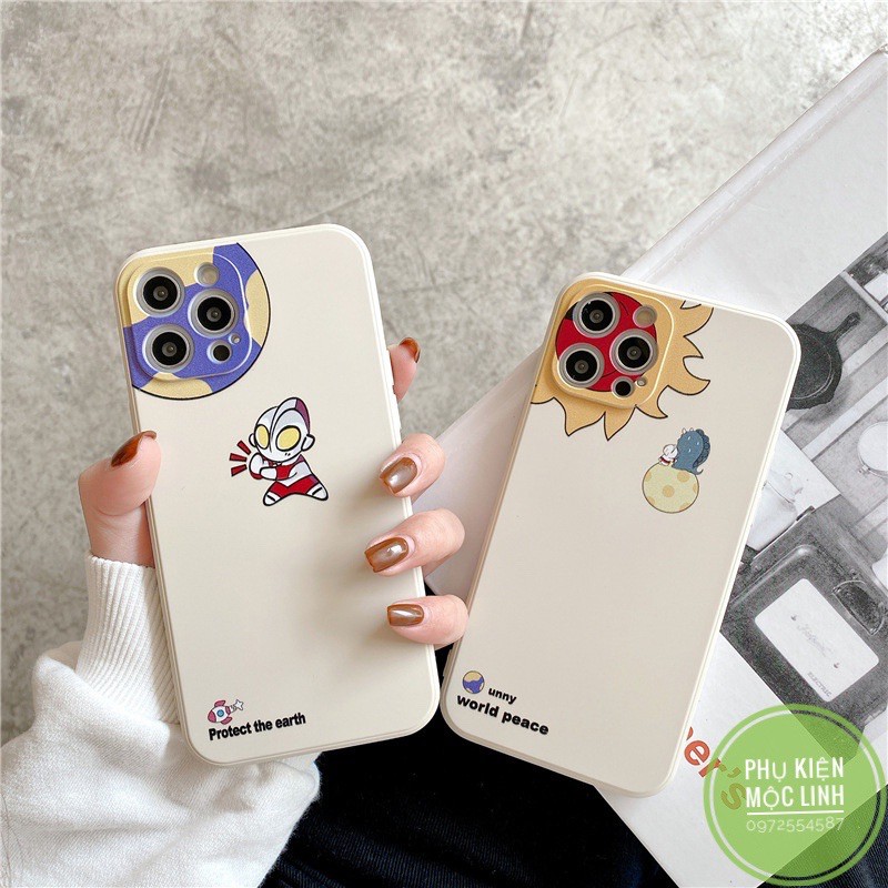 Ốp Iphone 11 12 Pro 12pro Max 12mini 7Plus 8plus X Xs Max Cute Giải cứu trái đất in 3D 4 góc silicon bảo vệ camera