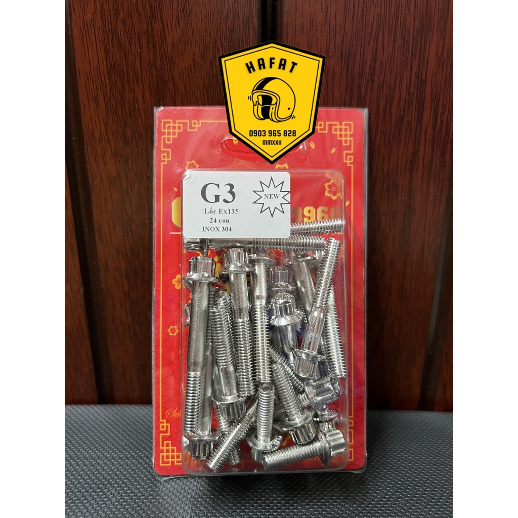 Bộ Ốc Lốc Máy Salaya Chuẩn Inox304 - Tặng Lông Đền - Gắn Cho Mọi Loại Xe
