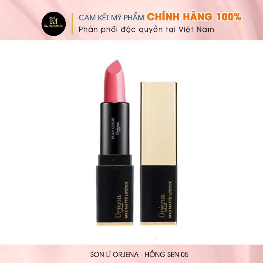 Son Lì ORJENA  Mềm Mịn Chống Thấm Nước Chống Khô Môi ORJENA -  HỒNG SEN 05 3.5g - ORJ5