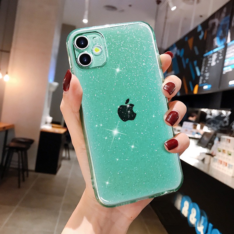 Ốp điện thoại silicon mềm phối kim tuyến cho Neon Fluorescent Color Case for iPhone 12 Pro Max 12 Mini Soft TPU Silicone Phone Case For iPhone 6 6s 7 8 Plus SE 11 Pro XR X XS Max Transperant Back Cover