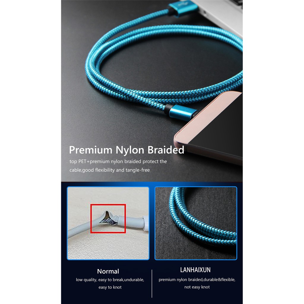 Dây cáp sạc nhanh 0.2m / 1m / 2m / 3m thích hợp cho điện thoại iPhone