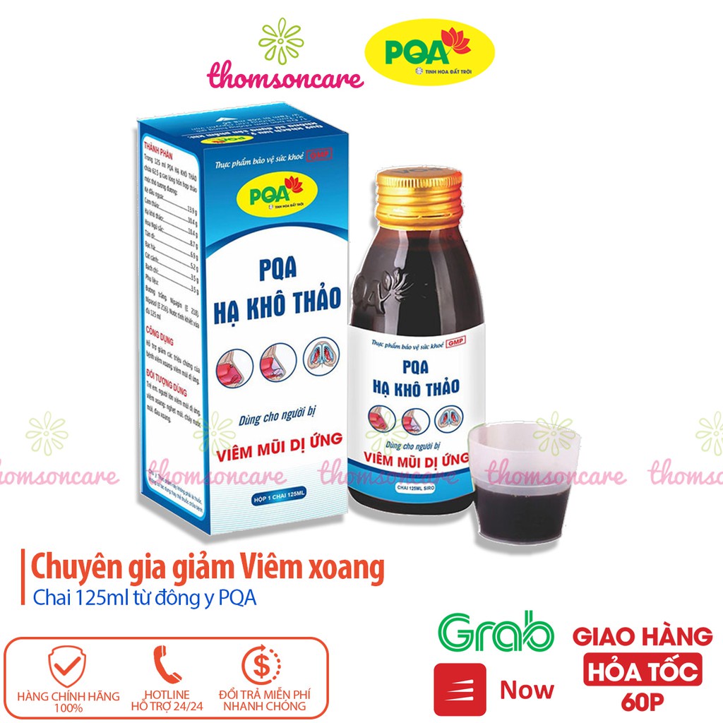 PQA Hạ Khô Thảo - Giúp thông thoáng đường thở cho người bị xoang - Chai 125ml