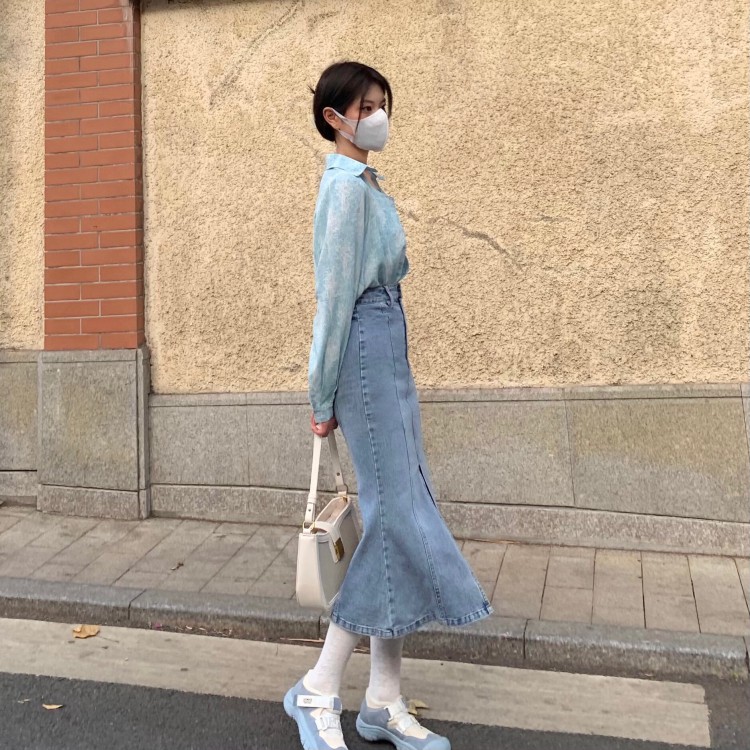 Chân Váy Đuôi Cá Lưng Cao Phong Cách Vintage | BigBuy360 - bigbuy360.vn