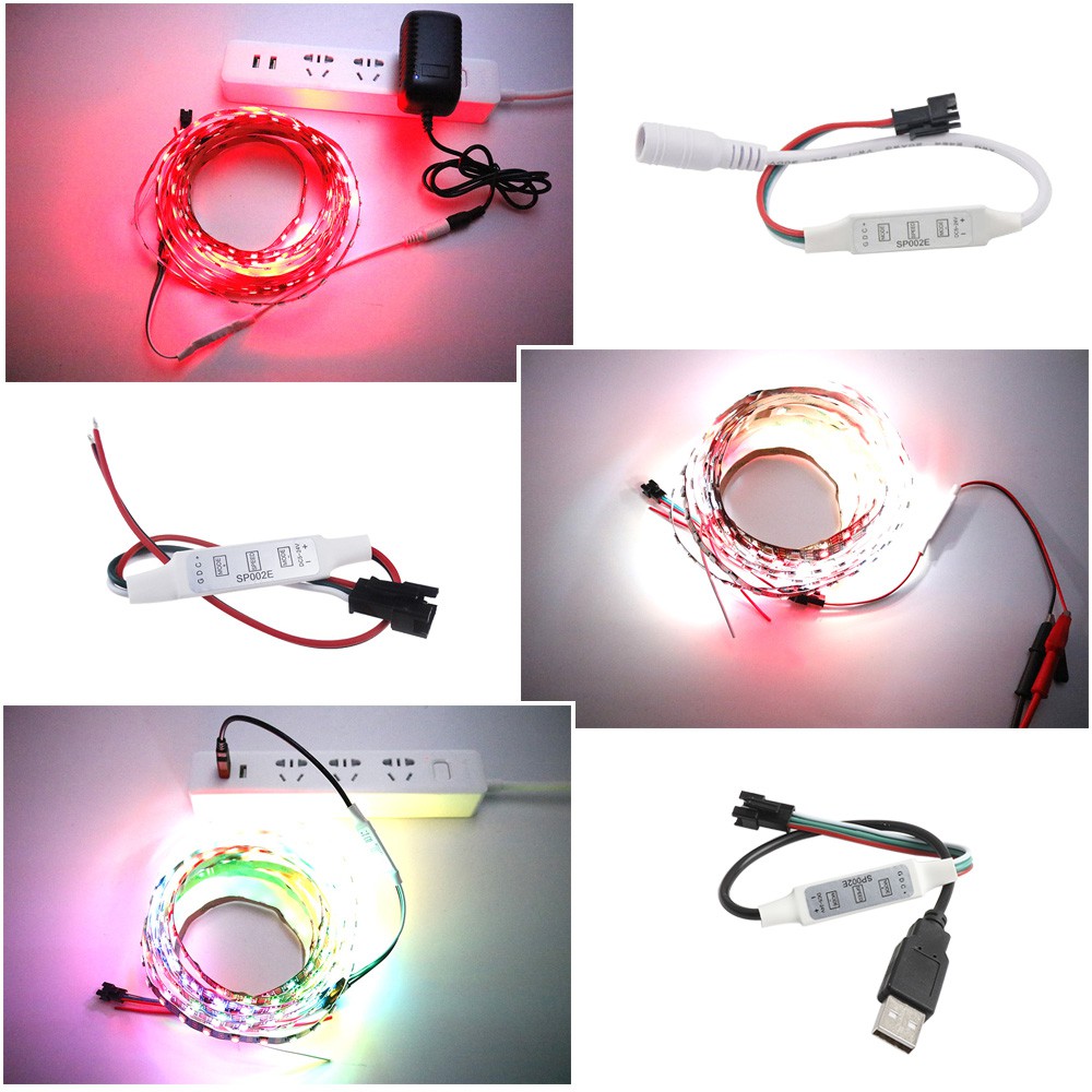Dc Bộ Điều Khiển micro usb 5-24v sp002e 3Ky mini rgb ws2811 ws2812 ws2812b led pixel