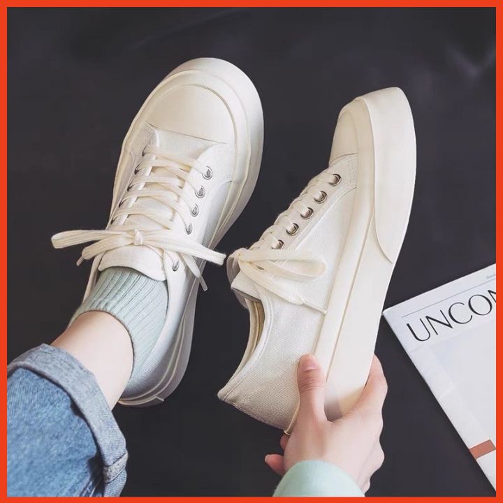 Giày Sneaker Nữ Giày Thể Thao Cột Dây Đế Cao