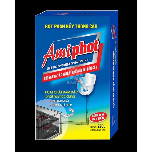 Bột phân hủy bồn cầu Amiphot 220g