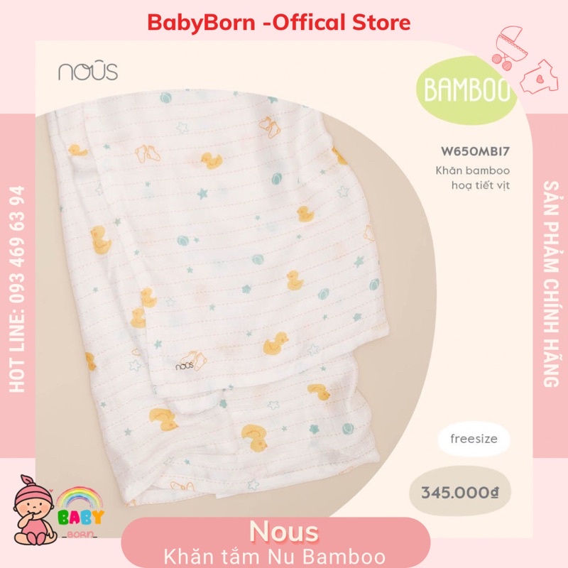 Nous - Khăn tắm đa năng Bamboo mềm mại thấm hút tốt