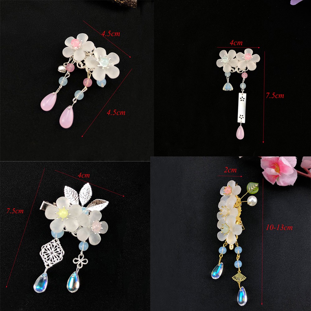 1 Kẹp Tóc Hình Lá Tua Rua Đính Pha Lê Dùng Trang Trí Tóc Cô Dâu