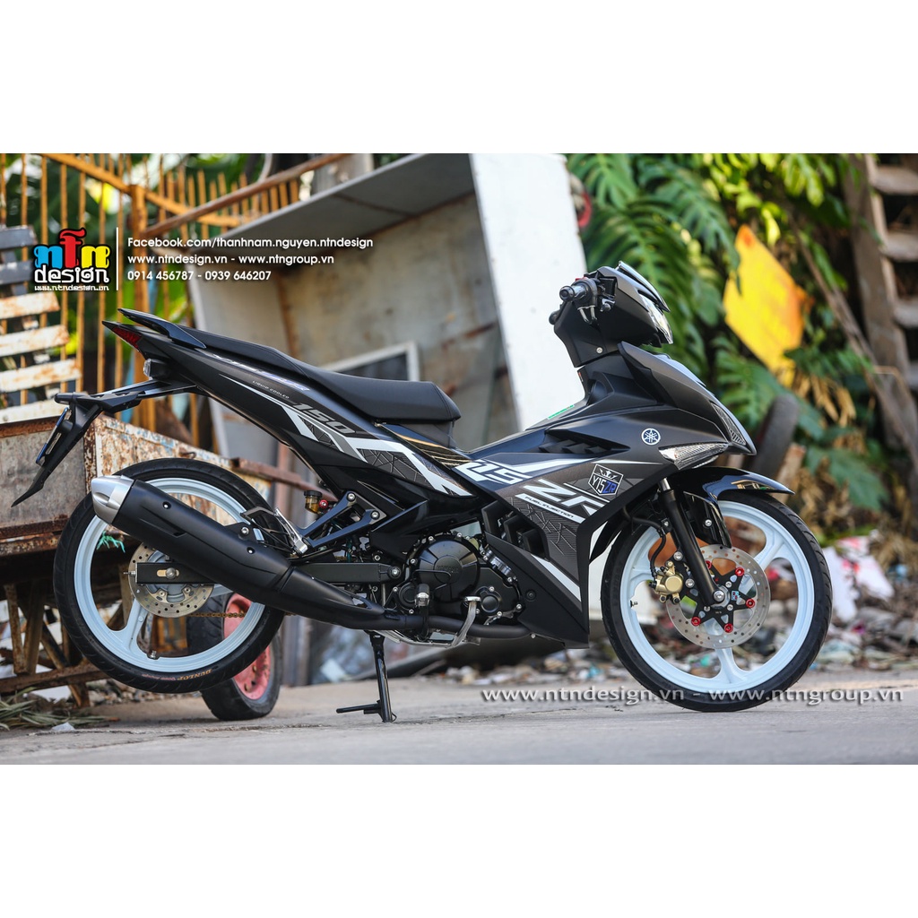 Tem rời Exciter 150 đen nhám y15zr trắng , tem 3 lớp cao cấp