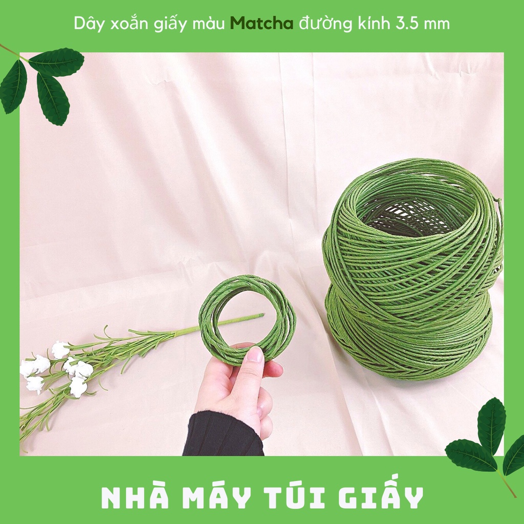 [RẺ NHẤT]  SET 2KG DÂY THỪNG GIẤY KRAFT MÀU MATCHA