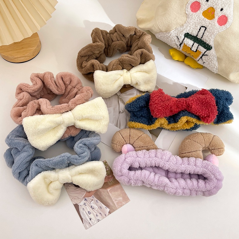 Băng Đô Cài Tóc Phối Lông Kiểu Hàn Quốc Dễ Thương Cho Bé Gái