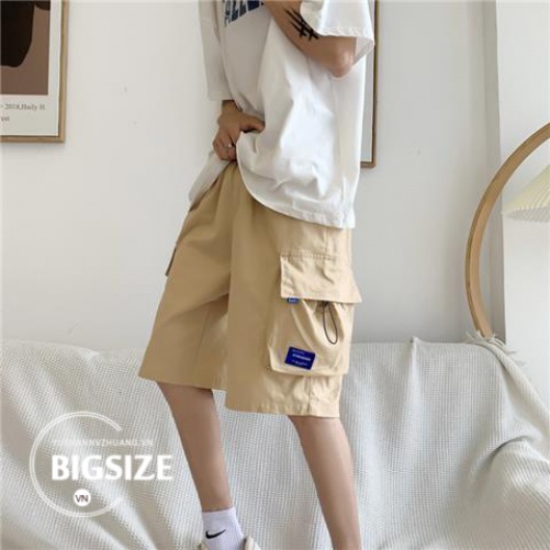 Quần short nam kaki Bigsize Quần đùi dáng suông ngố túi hộp cạp chun lưng thun mùa hè Phong cách Hàn Quốc Thời Trang cao cấp đẹp